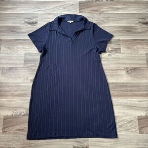 Madewell Ribbed Polo Minidress in Ink Size XXL